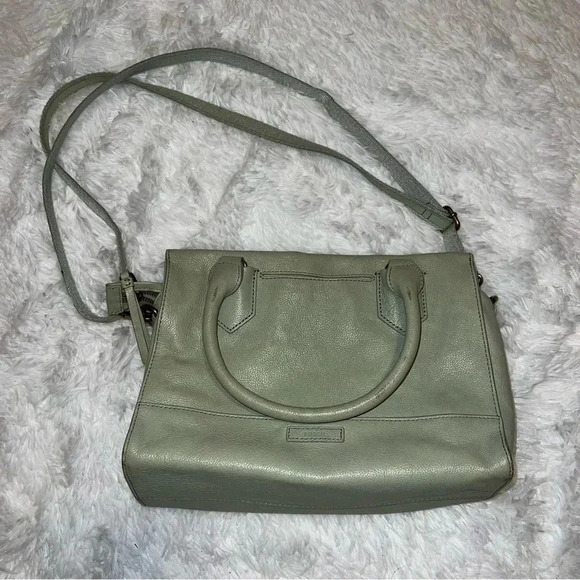 Fossil Leather Bag Trinity Satchel Light Sage Green Crossbody or Shoulder Bag - Picture 2 of 7